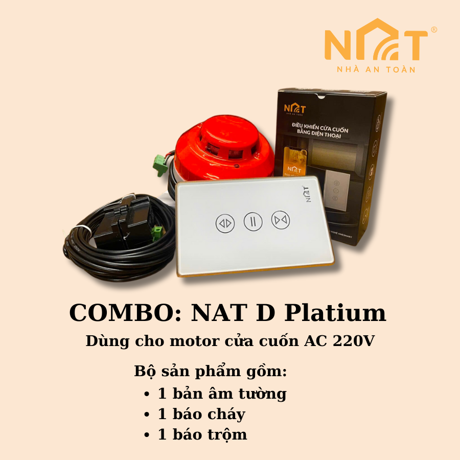 Bộ điều khiển cửa cuốn bằng điện thoại NAT D Platium